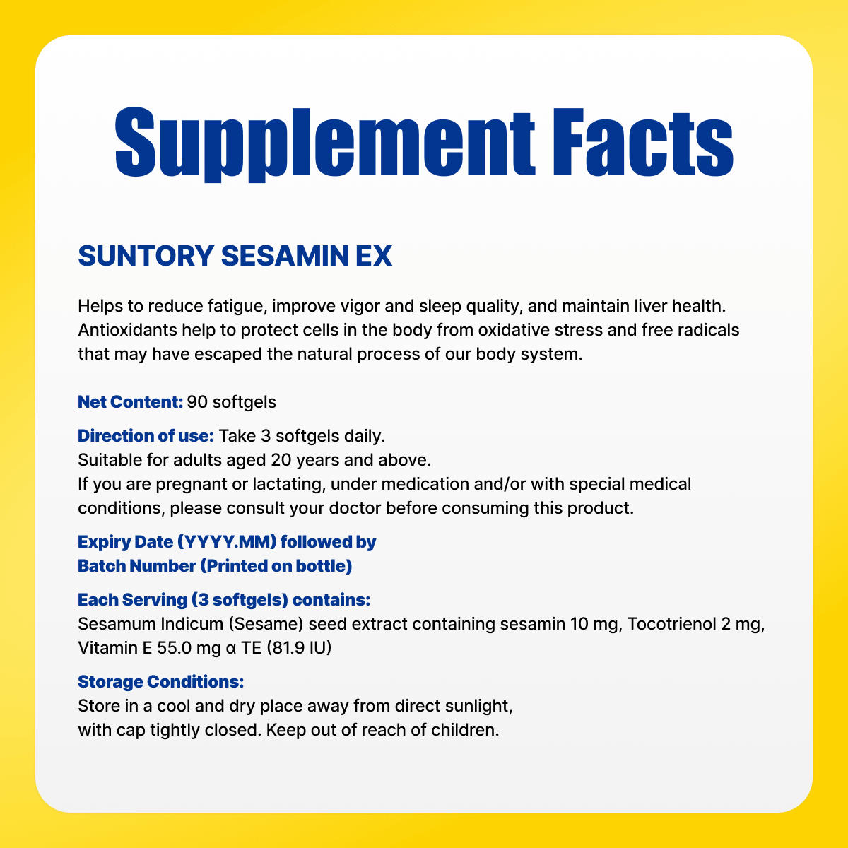 Suntory Sesamin EX 90 Softgels